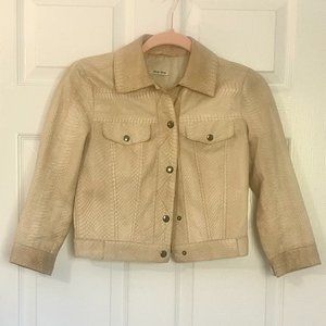 MIU MIU – Reptile skin (genuine) cropped jacket – Sample - IT Size 38 (US XS/S)